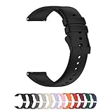 Foyscr Silicone Strap, Quick Buckle Waterproof Soft,Stainless Steel Buckle, Unisex Smartwatch Band, Sport Watch Strap (Black Buckle-22mm)