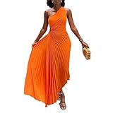 Summer Dresses for Women UK Maxi Sleeveless Flowy Wedding Guest Dress Shirt 1940S Evening Midi Jersey Hawaiian Nursing Dress Women's Plus Size Summer Dresses for Women UK Wedding Saffron,S