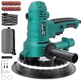 800W Electric Drywall Sander, Variable Speed1200-2300RPM Wall Sander with Vacuum, LED Lights, Dust Bag and Hose,12 Pcs Sanding Discs
