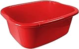 OptiProducts® 11L Liter Plastic Washing Bowl Rectangular Multi-Purpose Basin Mixing Pot Sink Tidy Organizers (Red)