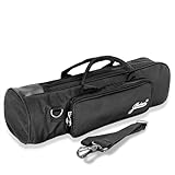 Flexzion Trumpet Gig Bag - Cotton Padded Trumpet Case Backpack with Adjustable Shoulder Strap & Double Zippers - Black Portable Trumpet Bag with 2 Compartment Storage for the Trumpet & Accessories