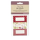 KitchenCraft Home Made Jam Jar Labels for Jars and Bottles, Orchard Designs, Red / White, Pack of 30
