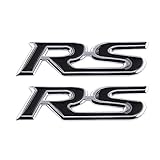 2Pcs RS Emblem Racing Sport Car Badge Truck Door Body Rear Trunk Adhesive Decals for Auto Sport Decoration Accessories (Black)