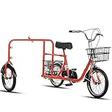 CASEGO Outdoor Dog Walking Tricycle Light Riding Comfortable Seat Front and Rear Car Basket Large Capacity Storage Adult Multifunctional Scooter (orange)