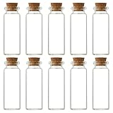 10 Mini Glass Bottles With Cork Lids - 10ML Empty Spell Jars, Tiny Wishing Bottles For Crafts, Decoration & Wedding Party