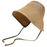XVHOAB Sun Bonnets for Women, Foldable Vintage Pioneer Bonnet with Tie, Breathable Cotton and Linen Victorian Hats for Women, Khaki..