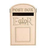 LaserSmith Wedding Post Box, Royal Mail Styled, Flat Pack, Unpainted MDF for Cards etc