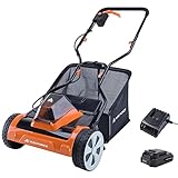 Yard Force 20V 4.0Ah Cordless Cylinder Lawnmower 38cm cutting width 45L Grass Bag Li-Ion Battery & Charger Included - part of CR20 Range - LM C38A