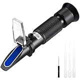 ALLmeter Wine Refractometer – Brix 0–40% & Potential Alcohol 0–25% (ATC) – Handheld Sugar Meter for Home Winemaking & Brewing – 2–3 Drops, Complete Calibration Kit