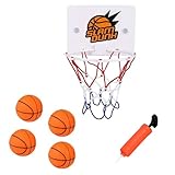 6 Pcs Mini Basketball Hoop Indoor with Small Basketballs Set for Kids, Mini Basketball Hoop for Bedroom Drill-Free Set, Includes Pump Small Basketballs Mini Hoops, for Indoor Play Games Family Fun