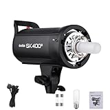 Godox SK400II Professional Compact 400Ws Studio Flash Strobe Light Built-in Godox 2.4G Wireless X System GN65 5600K with 150W Modeling Lamp for E-commerce Product Portrait Lifestyle Photography