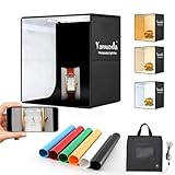 Yanuoda Portable Light Box Photography Studio Kit - 12"x12"x12" with 120 LEDs (CRI>95), 6 PVC Backdrops, Adjustable Lighting & Top-Down Studio Photo Tent for Jewelry, Small Product Photos