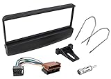 Sound-way Single DIN Car Radio Installation Kit, 1 DIN Front Panel Frame, Facia Adaptor, ISO Connector Cable, Antenna Adapter, compatible with Ford Focus, Fiesta, Mondeo, Escort, Transit