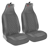 rhinos autostyling FOR VAUXHALL COMBO VAN 2001-2020 - Premium Luxury Car Seat Covers - Grey Quilted Diamond Leather - 2 x Fronts