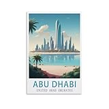 LOLWNNI Abu Dhabi United Arab Emirates Vintage Travel Poster 08x12inch(20x30cm) Canvas Wall Art Print Picture Paintings for Living Room Bedroom Decor