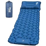 HiiPeak Camping Sleeping Pad - Ultralight Inflatable Sleeping Mat with Built-in Foot Pump & Pillow, Compact Waterproof Camping Air Mattress for Tent, Backpacking, Hiking, Tent Trap Traveling