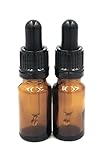 Two 10ml Amber Glass Bottles with Dropper Pipettes