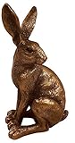 The Leonardo Collection Resin Reflections Bronzed Sitting Hare, 8 x 5 x 15 cm