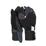 Oregon Chainsaw Gloves, 4 Way Stretch PPE Clothing, Pair of Professional Chainsaw Protective Gloves, Leather, Black – Large (Size 10) (‎295395)