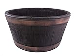 Sankey from Strata GN653 49cm Oakwood Barrel Planter, 49x49x24.5 cm