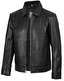 fjackets Mens Black Leather Jacket - Real Lambskin Moto Biker Mens Leather Jacket Black | [1103536] Wiiick, 2XL