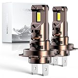 WAIXINGREN H7 LED Headlight Bulb, 6500K Cool White, 60W 26000LM LED Headlight Bulbs with Fan, No Adapter Required, Plug and Play Easy Installation, Pack of 2 (H7)