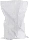 NEW-YIJUNSHUN 15 Pack Woven Rubble Sacks - Heavy Duty Polypropylene Woven Rubble Bags - Super Strong White Builders Sand Bags 40x60CM