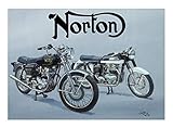 Norton Commando Dominator British Rockers Motorbike Motorcycle Birthday Card