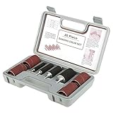 Broco Spindle Sanding Drum Sander Tool Kit, 20pcs Spindle Sanding Drum Sander Tool Kit Set Rubber Drums with Case for Drill Press for Woodworking Drill Press Power Drill