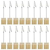 16 PCS Alligator Clips with Wooden Base,Crocodile Memo Clip for Craft Photo Card (2.5cm)