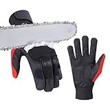 SAFTA Chainsaw Gloves, Cut Resistant Glove with 17-Layer Protection on Left hand, Safety Forestry Work Gloves, Thorn proof Gardening Glove. (L)