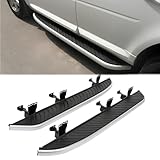 Side Steps Running Boards, For Land Rover Freelander 2 L359 2007-2015, 2 Piece Kit, Left and Right, Aluminium, Black and Silver, Rectangular, Fixed, With Fitting Kit/Step Board Accessories