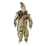 Amagogo 42cm Porcelain Pierrot Clowns Doll Festival Gift, Gold, as described