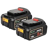 2-Pack Power Elektro DCB184 18V 5.0Ah Replacement XJ Battery Compatible with Dewalt DCB200 DCB180 DCB181 DCB182 DCB201 DCB200-2 Lithium Ion Battery 18 Volt MAX XR Tools