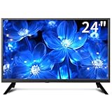 ZOSHING 24 Inch Small TV, DVB-T/T2/ FreeView HD Digital Audio, full view Reduction Color Engine LED Backlighting,AC/DC-12V in/HDMI/VGA/USB Media Player for Camper,Bedroom