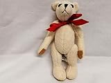 Merrythought 7" White Collectible Bear with Red Ribbon