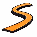 Blackoutline Orange "S" S Metal Letter Rear Trunk Boot Lid Hatch Tailgate Emblem Badge for MINI Cooper S R53 R55 R56 R57 R59 F56 F55