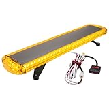 38 Inch LED Strobe Light Bar, 72 High Intensity LEDs Emergency Amber Flashing Light, 360° Visibility Hazard Warning Light with Mounting Bracket for Snow Plow Truck Construction Vehicle (DC10-30V)