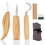 mumisuto Wood Carving Tools Set, 5Pcs High Manganese Steel Hand Wood Whittling Kit for Beginners, Woodworking Carving Tool with Spoon Knife, Woods Whittling, Chip Carvings Tools and Storage Bag
