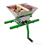 EJWOX Fruit and Apple Crusher - 7L Manual Juicer Grinder, Portable Fruit Scratter Pulper for Home Brewing & Cider Pressing (Stainless Steel, 1.8 Gallon, Green)