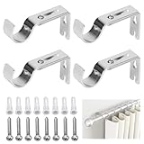 4 PCS Heavy Duty Curtain Brackets for Home, Bedroom, Office & Wall Poles
