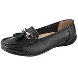 Ladies Jo & Joe LR Nautical Loafer Flatform Shoes Black UK 6