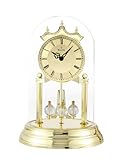 Bulova B8818 Tristan I Clock, Glass Metal, Brass Finish