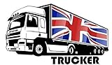 CT Design International Truck Lorry Driver Trucker Motif With Union Jack British Flag Vinyl Car Sticker 160x95mm