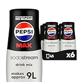 Flavours Pepsi Max Sparkling Drink Mix, Soda & Fizzy Drink Maker Concentrate, Diet Pepsi with Maximum Taste & No Sugar, Official Pepsi Cola x SodaStream Syrup - 6 x 440ml Multi Pack