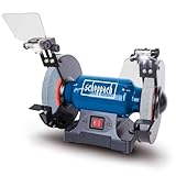 Scheppach SM200L Double Bench Grinder | Knife, Chisel, Scissor, Garden Secateur Sharpener | 500W | 8" 200mm Wheel | Cast Iron Base | Inc. LED Lights & Spark Deflector