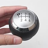 ROXENT For TOYOTA, for RAV4, Avensis Yaris D4D URBAN, for Corolla, 1.8 2007-2013 PU Leather 6-Speed MT Gear Shift Knob Shifter Lever Stick Headball Gear Shift Knob(Silver)