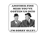 Gifts & Gadgets Co.Another Fine Mess Laurel And Hardy Square hard Backed printed coaster beer mat 90 mm sq Printed