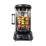 Quest 34020 Electric Rotisserie Grill/Kebab Machine with 7 Skewers / 21 Litre Roasting Capacity / 60 Minute Timer/Sliding Glass Door/Auto Shut-Off / 1500 W