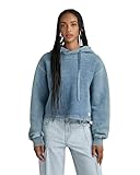 G-Star Women's Overdyed Loose Hooded Sweater, Blue (sun faded blue D24402-D583-A587), XS